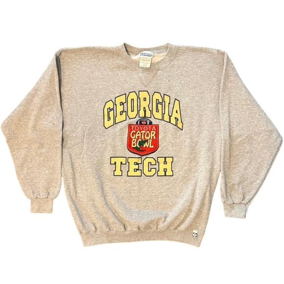 Vintage 90s Georgia Tech Toyota Gator Bowl Grey College Crewneck Adult XL - Picture 1 of 6